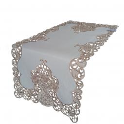 Embroidered Solid Floral Table Runner 40X90CM-KC35