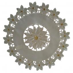 Embroidered Christmas Placemat/Doily With Flowers-KC50