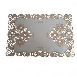 Embroidered Solid Floral Placemat/Doily 30X45CM-KC35