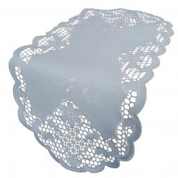 Embroidered Solid Floral Table Runner-KC19