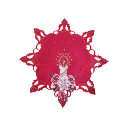 Embroidered Christmas Placemat/Doily With Candle-KC65