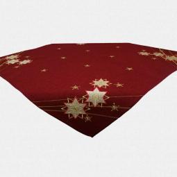 Red Embroidered Christmas Tablecloth With Star 85X85CM/36X36